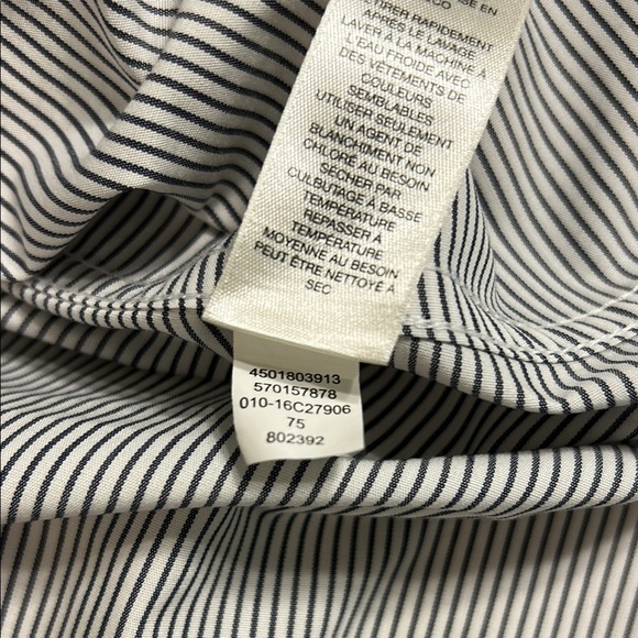 CHICO’S Women’s Black and White Button Down Striped Shirt - Picture 5 of 9